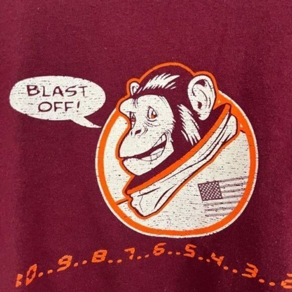 Chimpanzee Launch Rocket Burgundy Baby Tee. Size Small. - Picture 4 of 5